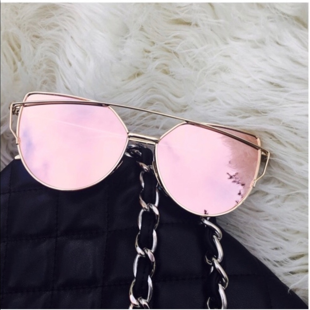 [Rose Gold] Mirror Chic Aviator Sunglasses - Picture 2 of 3